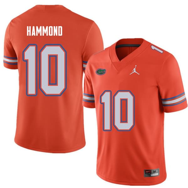 Men's NCAA Florida Gators Josh Hammond #10 Stitched Authentic Jordan Brand Orange College Football Jersey QBM4765FK